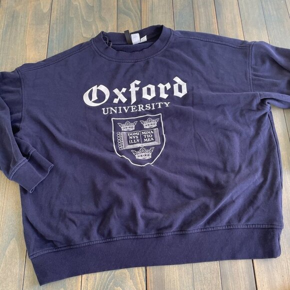 Oxford University Sweatshirt Navy Blue Vintage Look - Mens Small (P8) - Picture 1 of 6